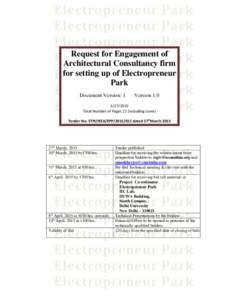 Request for Engagement of Architectural Consultancy firm for setting up of Electropreneur Park