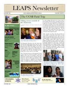 LEAPS Newsletter NOV/DEC 2008 SANTA BARBARA JUNIOR HIGH SCHOOL	  VOLUME 3, ISSUE NO 2