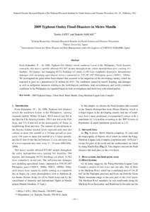 2009 Typhoon Ondoy Flood Disasters in Metro Manila