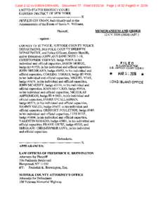 Case 2:12-cvDRH-ARL Document 77 FiledPage 1 of 32 PageID #: 2239 UNITED STATES DISTRICT COURT EASTERN DISTRICT OF NEW YORK -----------------------------------------------------------){