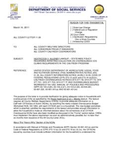 REASON FOR THIS TRANSMITTAL  March 14, 2011 ALL COUNTY LETTER 11-26