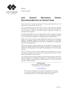 Microsoft Word - MR3508 Law Council Welcomes Clarke Recommendations on Haneef Case.doc