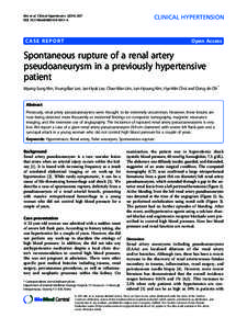 Spontaneous rupture of a renal artery pseudoaneurysm in a previously hypertensive patient