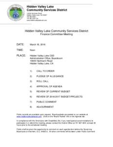 Hidden Valley Lake Community Services DistrictHartmann Road Hidden Valley Lake, CA fax