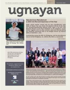 Volume 9 the official e-newsletter of the microfinance council of the philippines, inc. Issue 4 DecemberNata de Coco Manufacturer