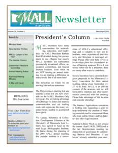 Newsletter Volume 28, Number 5 March/April[removed]President’s Column