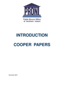 INTRODUCTION COOPER PAPERS November 2007  Cooper Papers (D1422)