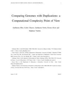 Genomics / Biology / Bioinformatics / Comparative genomics / Genome / G2