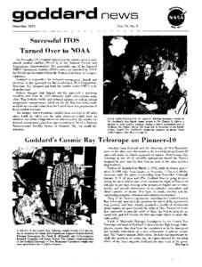 goddard news December 1973 Vol. 21, No.9  Successful ITOS