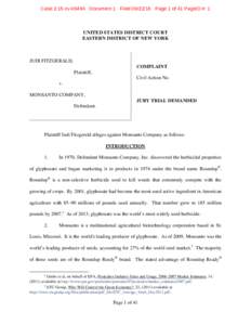 Case 2:15-cvDocument 1 FiledPage 1 of 41 PageID #: 1  UNITED STATES DISTRICT COURT EASTERN DISTRICT OF NEW YORK  JUDI FITZGERALD,