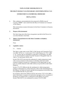 Explanatory Memorandum to the 2009 Luxembourg-UK Protocol