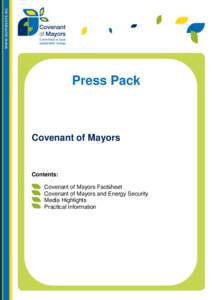 Press Pack  Covenant of Mayors Contents: Covenant of Mayors Factsheet