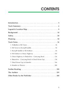 CONTENTS  Introduction . . . . . . . . . . . . . . . . . . . . . . . . . . . . 5 Track Summary . . . . . . . . . . . . . . . . . . . . . . . . . . 6 Legend & Location Map. . . . . . . . . . . . . . . . . . . . . . 8 Back