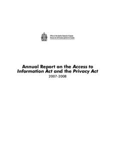 Annual Report on the Access to Information Act and the Privacy Act—[removed]