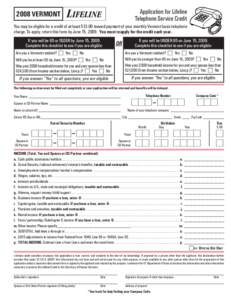 Lifeline / Social Security / Government / Telephone / Gross income / Vermont / FairPoint Communications / United States / Taxation in the United States / Technology / IRS tax forms