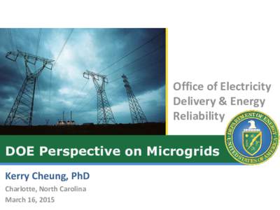 Office of Electricity Delivery & Energy Reliability DOE Perspective on Microgrids Kerry Cheung, PhD Charlotte, North Carolina