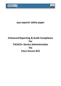 aaa-reports! white paper  Enhanced Reporting & Audit Compliance