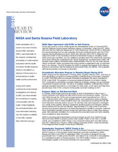National Aeronautics and Space Administration  YEAR IN REVIEW NASA and Santa Susana Field Laboratory NASA administers 451.2