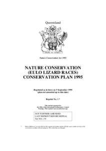 Queensland  Nature Conservation Act 1992 NATURE CONSERVATION (EULO LIZARD RACES)