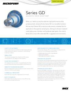 PRODUCT DATA SHEET  Series GD M agne tic Dri v e Ge ar Pump