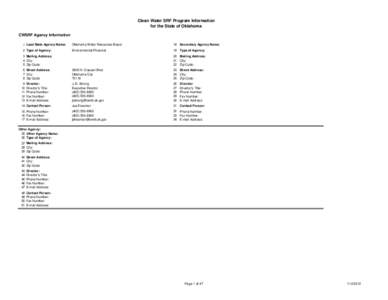 Clean Water NIMS Data Report