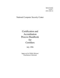 Certification and Accreditation Process Handbook for Certifiers