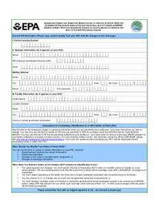 Notice of Intent (NOI) Modification Form