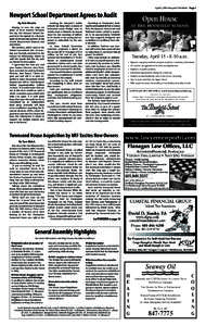 TPS_AprilOH_NTW_2x6_Layout[removed]:00 AM Page 1  April 3, 2014 Newport This Week Page 7 Newport School Department Agrees to Audit By Tom Shevlin