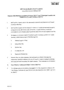 2009 Victorian Bushfires Royal Commission Letters Patent issued 16 February 2009 Response of the Municipal Association of Victoria (CCMAV