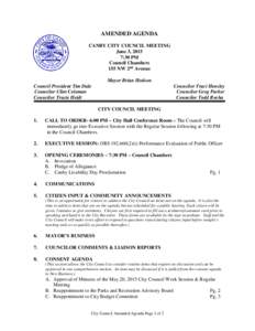 AMENDED AGENDA CANBY CITY COUNCIL MEETING June 3, 2015 7:30 PM Council Chambers 155 NW 2nd Avenue