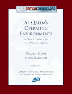 AL QAEDA’S OPERATING ENVIRONMENTS A NEW APPROACH THE