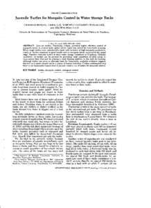 SHORT COMMUNICATION  Juvenile Turtles for Mosquito Control in Water Storage Tanks GERARDO BORJAS,l GERALD G. MARTEN,2 EDUARDO FERNANDEZ,  AND HECTOR PORTILLO