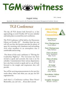 TGM  witness August[removed]Vol 1, Issue4)