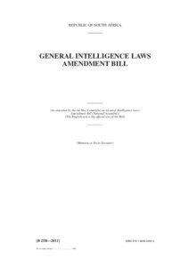 REPUBLIC OF SOUTH AFRICA  GENERAL INTELLIGENCE LAWS