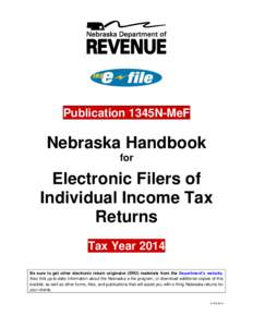 Publication 1345N-MeF  Nebraska Handbook for  Electronic Filers of