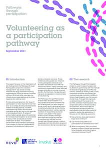 Pathways through participation Volunteering as a participation