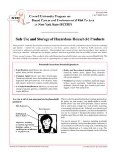 February 1999 FACT SHEET #22 Cornell University Program on Breast Cancer and Environmental Risk Factors in New York State (BCERF)