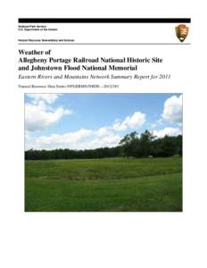 National Park Service U.S. Department of the Interior Natural Resource Stewardship and Science  Weather of