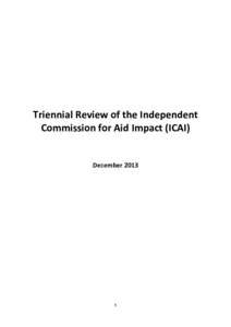 Triennial Review of the Independent Commission for Aid Impact (ICAI)