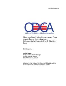 009:14:JS:LG:cm:KT:YB  Metropolitan Police Department First Amendment Investigations Substantially Complied with District Law