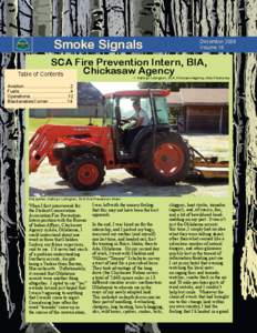 Smoke Signals  December 2009 Volume 16  SCA Fire Prevention Intern, BIA,
