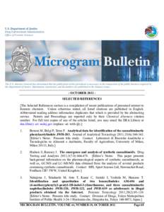 - OCTOBER 2011 SELECTED REFERENCES [The Selected References section is a compilation of recent publications of presumed interest to forensic chemists. Unless otherwise stated, all listed citations are published in Englis