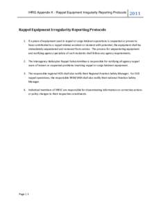 IHRG Appendix K - Rappel Equipment Irregularity Reporting Protocols
