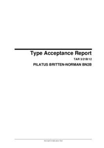 Type Acceptance Report - PILATUS BRITTEN-NORMAN BN2B