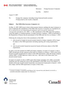 Institutional investors / Banking in Canada / Financial regulation / Office of the Superintendent of Financial Institutions / Insurance / Finance / Types of insurance / Investment / Financial economics / Financial institutions