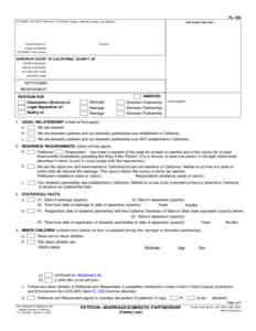 FL-100 Petition - Marriage/Domestic Partnership