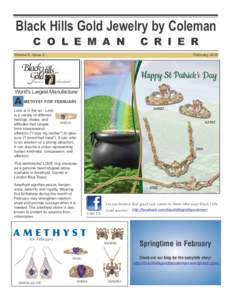 Black Hills Gold Jewelry by Coleman C O L E M A N C R I E R February 2015