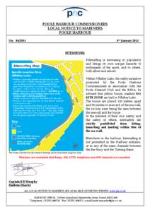 POOLE HARBOUR COMMISSIONERS LOCAL NOTICE TO MARINERS POOLE HARBOUR No[removed]8th January 2013