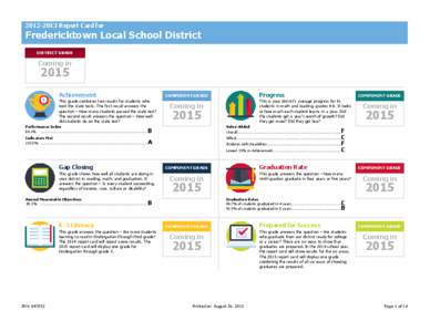 [removed]Report Card for  Fredericktown Local School District DISTRICT GRADE  Coming in