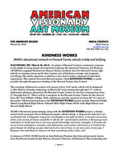 American Visionary Art Museum / Outsider art / Visionary art / PostSecret / Bullying / Howard County /  Maryland / Aesthetics / Visual arts / Behavior